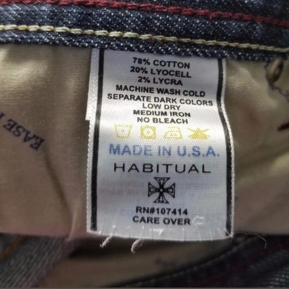 Habitual Sz 26 Jeans Slim Straight Leg Low Rise Dark Wash Y2K 90s - Picture 7 of 8